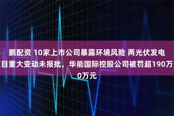 鹏配资 10家上市公司暴露环境风险 两光伏发电项目重大变动未报批，华能国际控股公司被罚超190万元